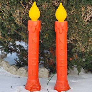 VINTAGE NOEL Candle Blow Molds x 2 1988 TPI Made in CANADA